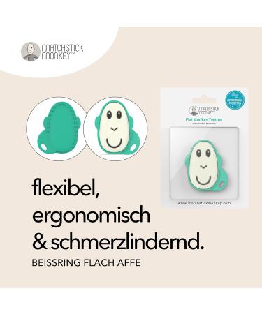 Matchstick Monkey Flat Face Teether - Antimicrobial Silicone BPA-Free Perfect Teething Aid for 3 Months+ (Monkey Green) - Buy Online on GoSupps.com