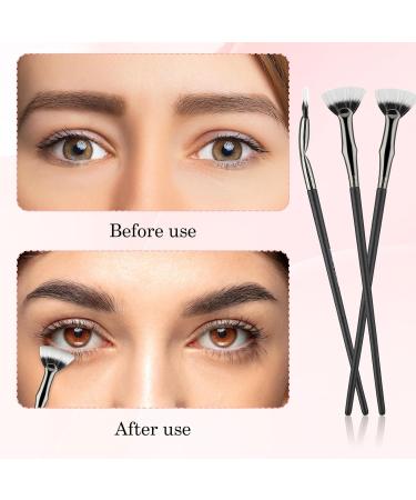 3PCS Folding Lash Brushes Set - Scalloped Mascara Fan Brush & Soft Eyebrow Comb - Eye Makeup Tools for Perfect Lash Application - Buy Online on GoSupps.com