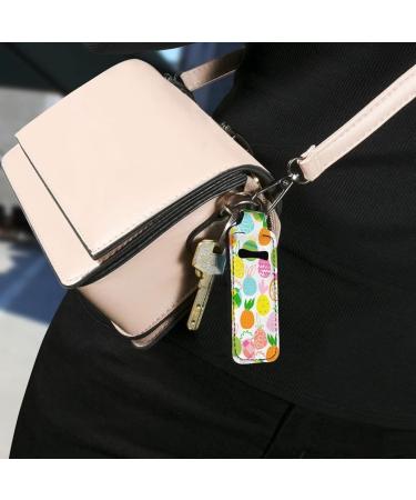 COEQINE Colorful Pineapple Chapstick Holder Keychain | Lip Balm & Lipstick Accessory for Women & Girls | Travel Essential - Buy Online on GoSupps.com