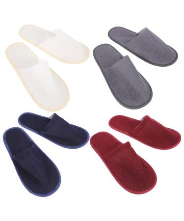 Amosfun Spa Slippers Home Guest Disposable: 8 Pairs Bathroom Non- Slip Shower Sandal Bath Slippers Indoor Slippers for Mens Womens (Random Color)