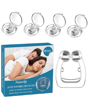 Wise Friends Anti Snoring Devices, 4PCS Snore Stopper, Silicone Magnetic Anti Snoring Device Nose Clip Provide The Effective Snoring Solution, Promote Quiet Restful Sleep (White)