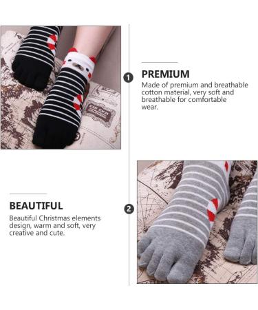 Happyyami Christmas Five Toe Socks - 4 Pairs Cat Toe Jacquard Women s Holiday Cotton Socks - Buy Online on GoSupps.com