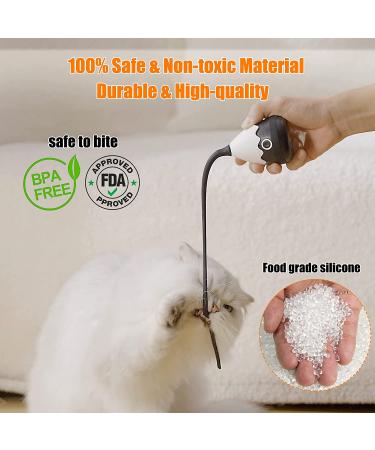 Cat Wand Toy: 2-in-1 Automatic Silicone Tail Teaser for Indoor Cats - Rechargeable & Interactive Electronic Exercise Toy (Black) - Buy Online on GoSupps.com