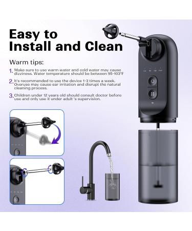 Ear Wax Removal 4 Pressure Settings Electric Ear Irrigation System Electric Ear Wax Removal with IPX7 Waterproof 6 Nozzles 1 Cleaning Basin USB Rechargeable Safe for All Easy to Use for Adults&Kids - Buy Online on GoSupps.com