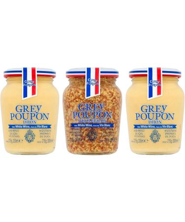 Mustard Bundle with Grey Poupon Dijon 215g x2 and Wholegrain Mustard 210g x1 - (Pack of 2) - Buy Online on GoSupps.com
