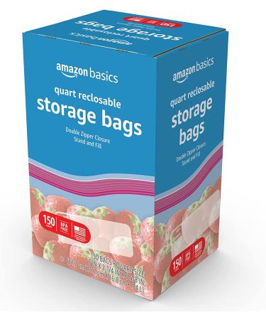 Amazon Basics Quart Food Storage Bags 150 Count - Solimo Replacement - Buy Online on GoSupps.com