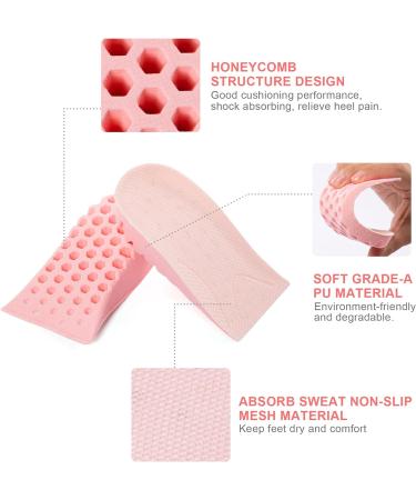 LTOHOE Height Increase Insoles 1 Inch (Pack of 2) - Heel Lifts for Achilles Tendonitis and Leg Length Discrepancy - Taller Shoe Inserts - Men & Women - Pink - Buy Online on GoSupps.com