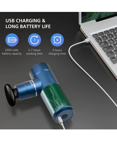 Comfier Mini Massage Gun for Athletes - Lightweight Deep Tissue Massager with 4 Heads, USB Charging - Quiet & Anti-Slip Design - Blue - Buy Online on GoSupps.com