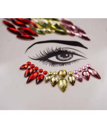 Halloween Face Jewels Stick On Body Stickers - Festive Temporary Tattoo for Christmas Party & Mermaid Outfit - SV04 - Buy Online on GoSupps.com