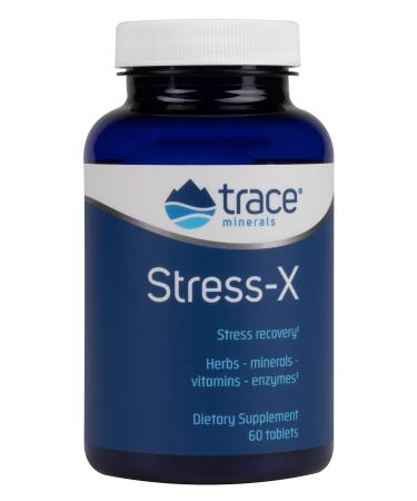 Trace Minerals | Stress-X Stress Buster with Magnesium | Natural Dietary Supplement | Herbs Minerals Vitamins Enzymes | Gluten Free | 60 tablets