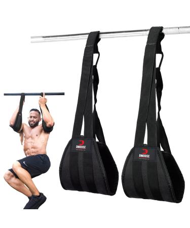DMoose Hanging Ab Straps for Pull Up Bar & Abdominal Muscle Building, Rip Resistant and Padded Arm Support for Ab Workout, Ab Sling Straps for Knee and Leg Raises, Pull Up Straps for Men and Women Black
