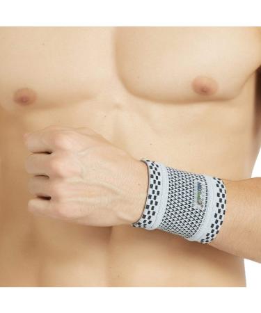 NeoTech Care Bamboo Fiber Wrist Band - Lightweight Elastic & Breathable - Unisex Sport & Gym Accessory - Gray - Size L - Buy Online on GoSupps.com