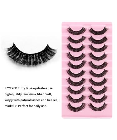 D Curly Faux Mink Russian Strip Lashes - Wispy & Fluffy Volume - 10 Pairs Pack - Buy Online on GoSupps.com