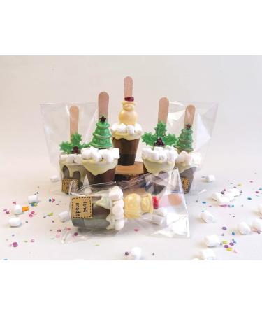 3 x Christmas Belgian Hot Chocolate Stirrers Spoons Sticks with Marshmallow & decoration Individually Wrapped Hand Made - Buy Online on GoSupps.com
