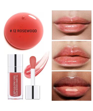 2 PCS Plumping Lip Glow Oil Set - Rosewood Tinted Gloss for Moisturized, Enhanced Lips with Natural Shine - Perfect for All Occasions - Buy Online on GoSupps.com