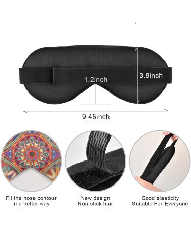 Xigua Cooling Eye Mask for Summer Rest - Breathable Sleep Cover for Men & Women | Elastic Contoured Blindfold for Travel - Mandala Boho Style - Buy Online on GoSupps.com