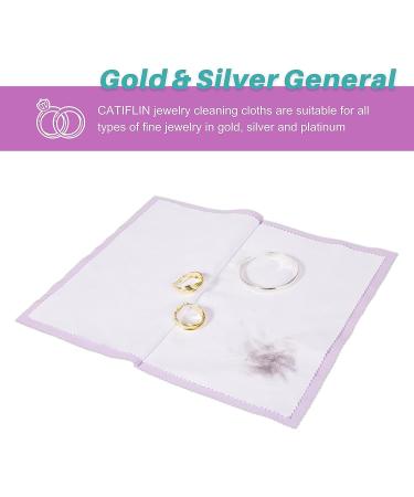 CATIFLIN 3pcs Large Jewelry Cleaning Cloth Set - 100% Cotton Polishing Cloth for Gold, Silver, and Platinum (Purple, 10x12) - Ultimate Jewelry Care Solution - Buy Online on GoSupps.com