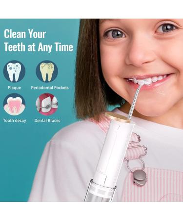 Mini Portable Water Flosser 80ML Travel-Friendly Teeth Cleaning for Kids | Cordless Picks & Braces Care with 2 Tips & 2 Spray Modes - Buy Online on GoSupps.com