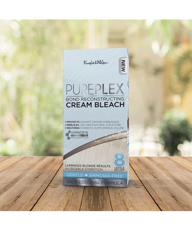 Knight & Wilson Pure Plex Bond Reconstructing Cream Hair Bleach - Ammonia Free, Lifts up to 8 Shades, Protects & Repairs. Complete At-Home Plex Bleach Kit with Tint Bowl & Brush - Buy Online on GoSupps.com