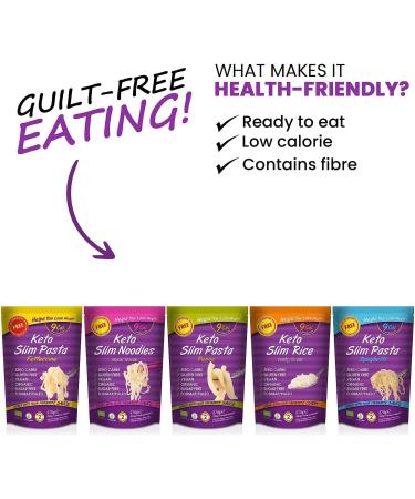 Eat Water Slim Noodles Fettuccine Penne Spaghetti & Rice Shirataki | 270g (2 of Each) - Buy Online on GoSupps.com