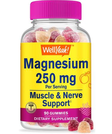 WellYeah Magnesium Citrate Gummies 250mg - Highly Absorbable Stress Relief and Sleep Support Chewable Supplement Gluten-Free Non-GMO - Natural Sourced Flavors - 90 Gummies