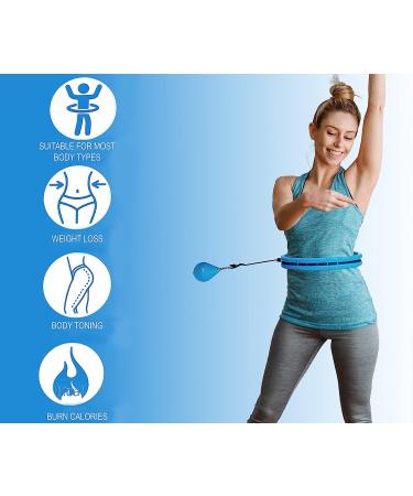 BetterSense Smart Weighted Hula Hoop - Infinity Hoop Plus Size for Adults - 2 in 1 Detachable & Adjustable - Blue - Buy Online on GoSupps.com