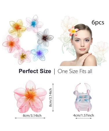 Yeah Boom 6-Piece Flower Hair Clips for Women | Non-Slip Decorative Hair Jewelry & Spiral Clips | Glitter Transparent Claws - Buy Online on GoSupps.com