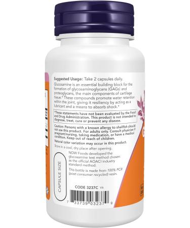 NOW Foods Glucosamine 1000 mg - UL Certified Dietary Supplement 60 Veg Capsules for Joint Health International Shipping Available - Buy Online on GoSupps.com