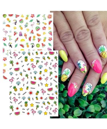 TailaiMei Summer Nail Decals Stickers - Self-Adhesive DIY Nail Art Decorations (12 Sheets) - Buy Online on GoSupps.com