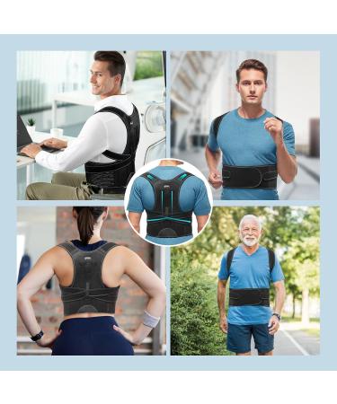 Posture Corrector Back Brace for Men & Women - Adjustable Breathable Full Back Support for Pain Relief - Fits Neck Shoulder Clavicle Upper & Lower Back - Black Large - Buy Online on GoSupps.com