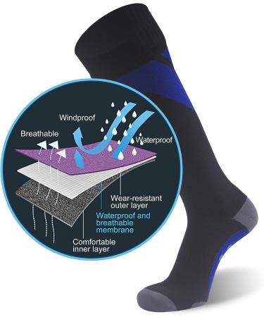 Randy Sun Waterproof Breathable Knee High Socks - Small Black/Blue/Gray - Ideal for Kayaking, Hunting, Fishing - Buy Online on GoSupps.com