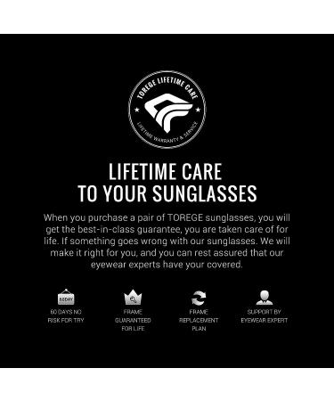 TOREGE Polarized Sports Sunglasses TR002 - Men Women Cycling Running Driving Fishing Glasses - Black Rainbow Lens - Buy Online on GoSupps.com