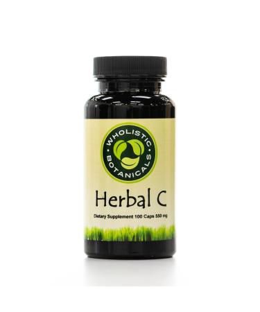 Wholistic Botanicals Herbal C Capsule Vitamin C Supplements Antioxidant and Immune System Booster, Adrenal Glands and Digestion Support 100 ct