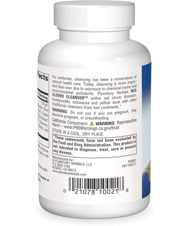Planetary Herbals Red Clover Cleanser Tablets - 72 Count - Buy Online on GoSupps.com