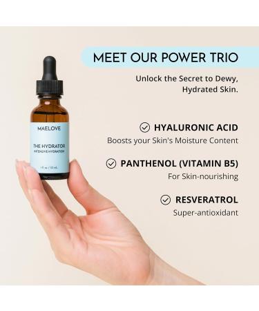 MAELOVE Hydrator Hyaluronic Acid B5 Serum with Resveratrol for Instantly Dewy Glow Fills Fine Lines Lightweight and Non Greasy 1.0 fl oz - Buy Online on GoSupps.com