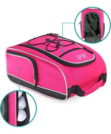 WOLT Golf Shoe Bag - Ventilated Sports & Travel Carrier with Double Accessory Pocket for Women and Men - Pink - Buy Online on GoSupps.com