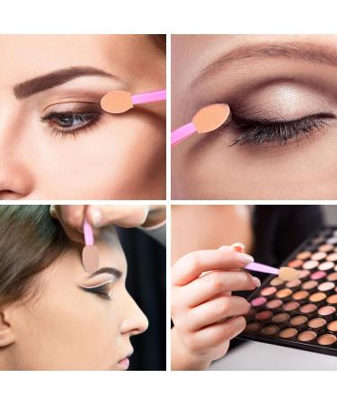 BEANPRECOY 100 Pcs Eyeshadow Brushes Double-Ended Sponge Eyeshadow Applicators Disposable Eyeshadow Brush Eye Makeup Applicators (Pink) - Buy Online on GoSupps.com