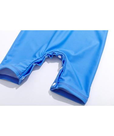 BONVERANO Baby Boys Swimsuit | Toddler Bathing Suit UPF 50+ Sun Protection | Short-Sleeve Zipper One Piece Swimwear | 2-3 Years Blue Pocket - Buy Online on GoSupps.com