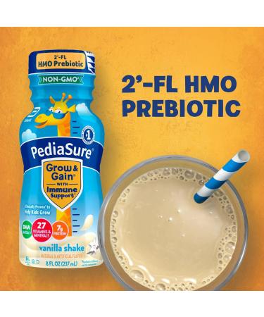 PediaSure Grow & Gain Kids Nutrition Shake 24-Pack | 2-FL HMO Prebiotic, Vitamins C, E, B1, B2 | Non-GMO Vanilla Flavor - 8 Fl Oz Bottles - Buy Online on GoSupps.com