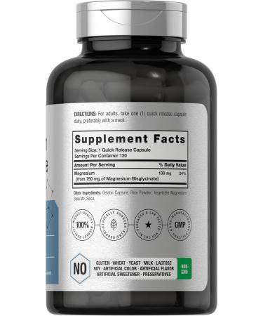 Horb ach Magnesium Bisglycinate | 120 Capsules | 750mg | Non-GMO and Gluten Free Supplement - Buy Online on GoSupps.com