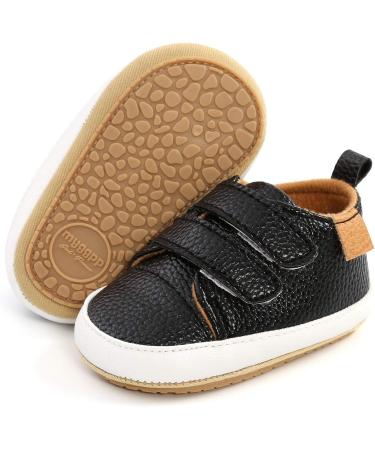 MK MATT KEELY Baby Girl First Walking Shoes | Anti-Slip Soft PU Leather Sneakers for Infant Toddler 6-12 Months - Black Style2 - Buy Online on GoSupps.com
