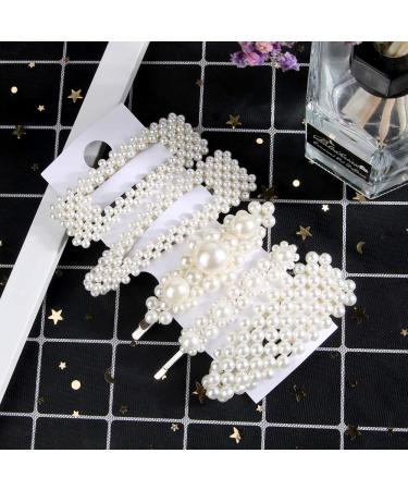 Buy Vintage Pearl Hairpins | Silver Hair Clips for Women & Girls | 5-Piece Set for Weddings & Engagements - Elegant Hair Accessories - Buy Online on GoSupps.com