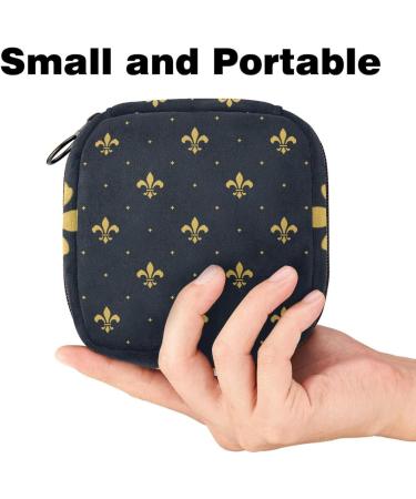 Goldlen Fleur de Lis Pattern Women s Bandage Storage Bag | Portable Menstrual Cup Pocket with Zipper - Ideal for Teens & Women - Buy Online on GoSupps.com