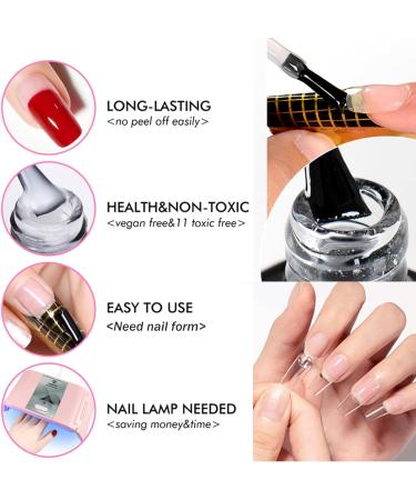 HERBENJOY Builder Gels 5 In 1 Nail Extension Gel 15ml Pink Strengthening Gel Base Gel Color Gel Nail Polish Foundation Gel Rhinestones Glue Gel For Nail Art (03 Nude) - Buy Online on GoSupps.com