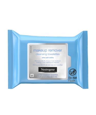 Neutrogena Makeup Remover Cleansing Facial Towelettes, Daily Gentle Face Wipes to Remove Oil, Dirt, & 99.3% of Makeup, Safe for Sensitive Eyes, Alcohol Free Wipes in Resealable Pack, 21 ct 21 Count (Pack of 3)