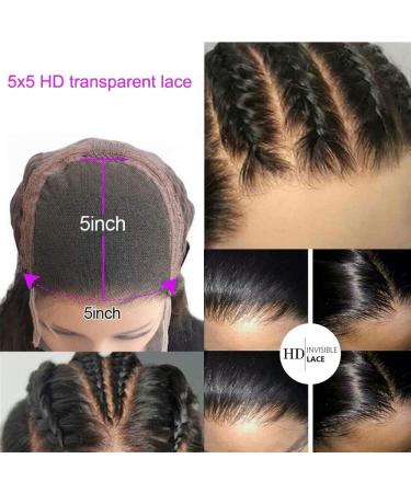 Maxine 5x5 HD Transparent Lace Front Wig | 10a Brazilian Remy Silky Straight Wave Human Hair | Pre Plucked with Baby Hair | 22 Inch 5x5 Lace Closure Wig - Buy Online on GoSupps.com