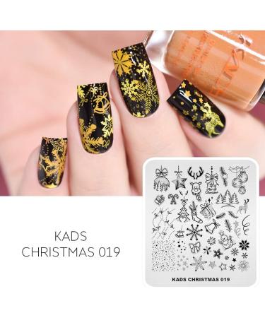 Christmas Nail Art Stamping Plate - Festive Elk, Snowman, Bell, Balloon & Tree Design Tool (CH019) - Buy Online on GoSupps.com