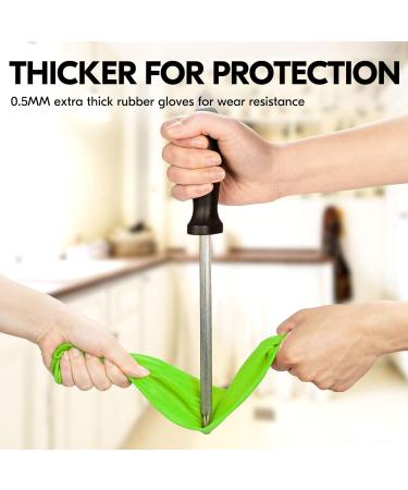 Vgo Reusable Long Sleeve Dishwashing Gloves, Size L Green - 1 Pair | Thick Latex Cleaning Gloves for Kitchen, Washing, Painting, Gardening, Pet Care - Buy Online on GoSupps.com