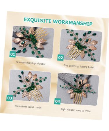 Beatifufu Rhinestone Tuck Comb Wedding Hair Comb Bridal Hair Comb Leaf Hair Accessories Prom Hair Accessories Gold Hair Accessories Leaf Hair Comb Wedding Hair Accessories - Buy Online on GoSupps.com