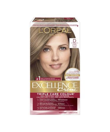 L Or al Paris Excellence Cr me Permanent Hair Color D Dark Blonde 100% Grey Coverage Hair Dye 1 EA (Packaging May Vary) D Dark Blonde Cream formula